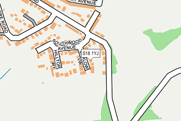 S18 1YJ map - OS OpenMap – Local (Ordnance Survey)