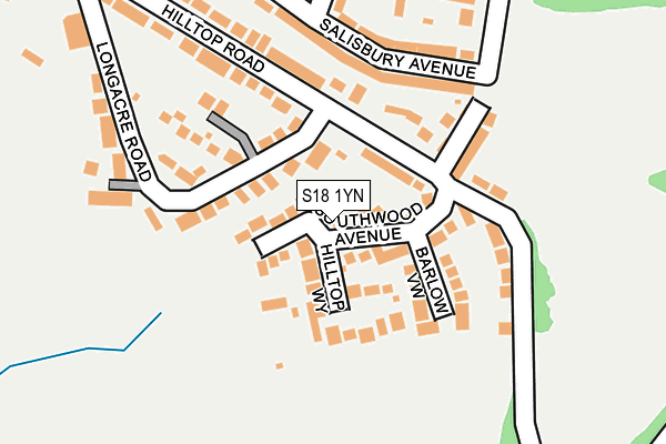 S18 1YN map - OS OpenMap – Local (Ordnance Survey)