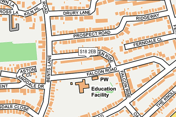 S18 2EB map - OS OpenMap – Local (Ordnance Survey)