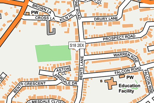 S18 2EX map - OS OpenMap – Local (Ordnance Survey)