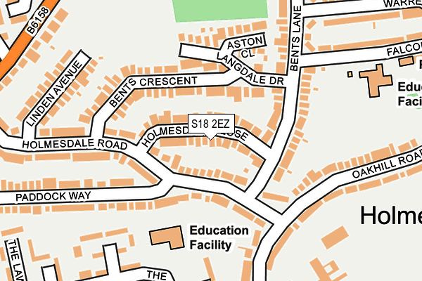 S18 2EZ map - OS OpenMap – Local (Ordnance Survey)