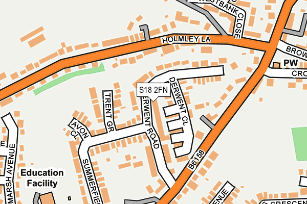 S18 2FN map - OS OpenMap – Local (Ordnance Survey)