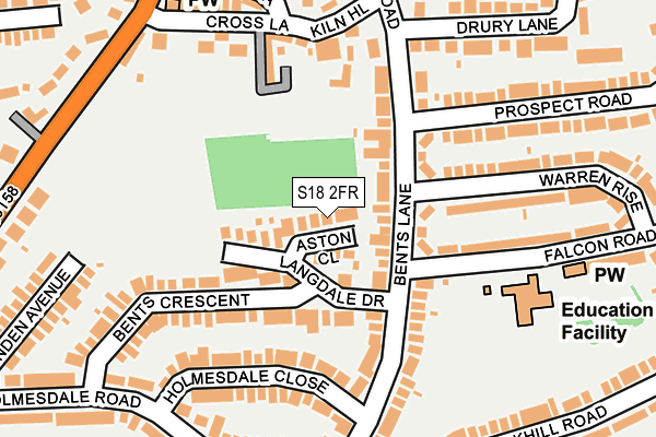 S18 2FR map - OS OpenMap – Local (Ordnance Survey)