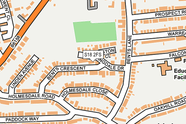 S18 2FS map - OS OpenMap – Local (Ordnance Survey)