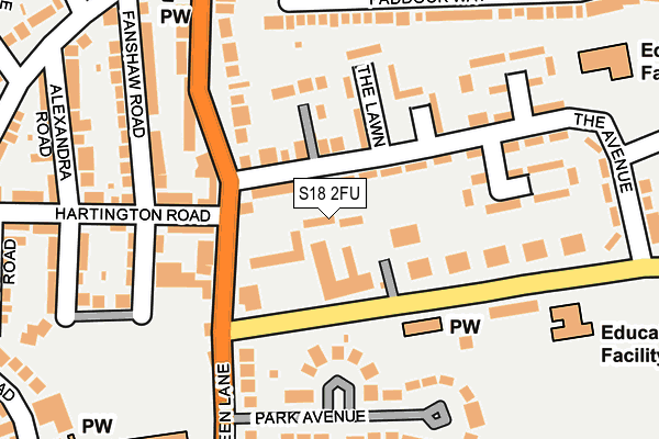 S18 2FU map - OS OpenMap – Local (Ordnance Survey)