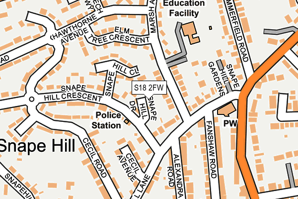 S18 2FW map - OS OpenMap – Local (Ordnance Survey)