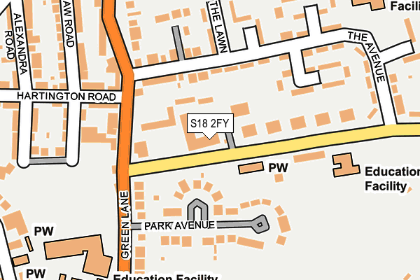 S18 2FY map - OS OpenMap – Local (Ordnance Survey)