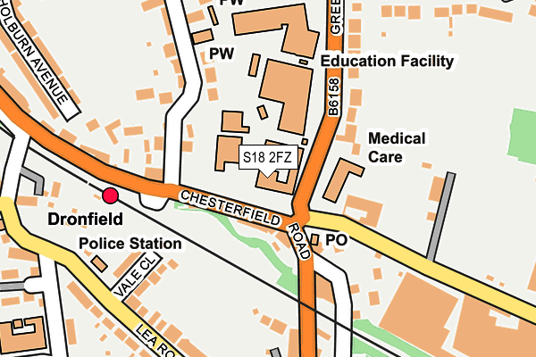 S18 2FZ map - OS OpenMap – Local (Ordnance Survey)