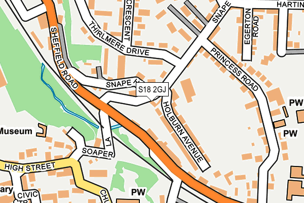 S18 2GJ map - OS OpenMap – Local (Ordnance Survey)