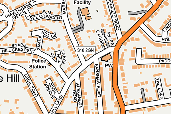 S18 2GN map - OS OpenMap – Local (Ordnance Survey)