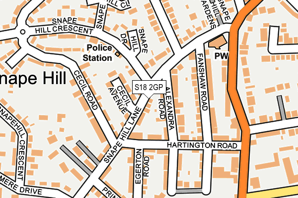 S18 2GP map - OS OpenMap – Local (Ordnance Survey)