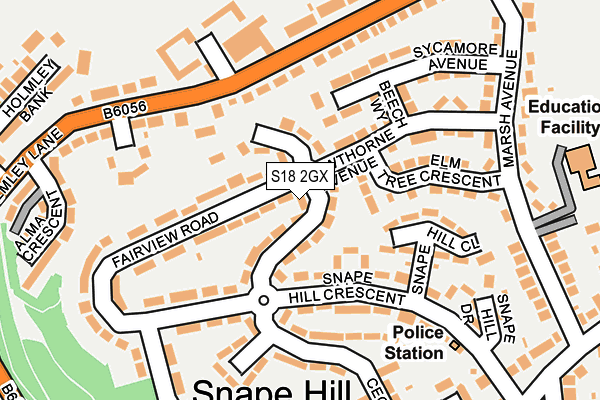 S18 2GX map - OS OpenMap – Local (Ordnance Survey)