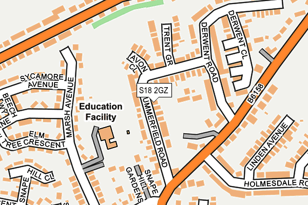 S18 2GZ map - OS OpenMap – Local (Ordnance Survey)
