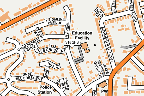S18 2HB map - OS OpenMap – Local (Ordnance Survey)