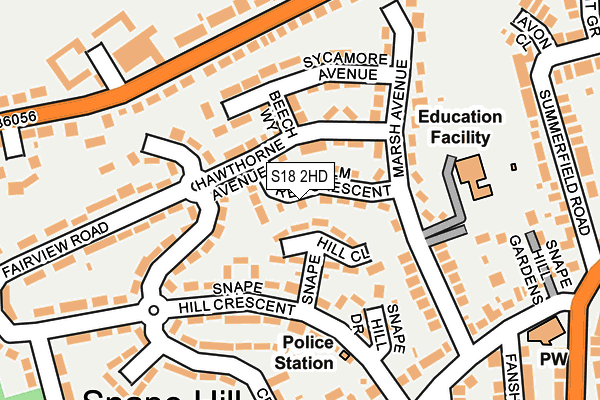 S18 2HD map - OS OpenMap – Local (Ordnance Survey)