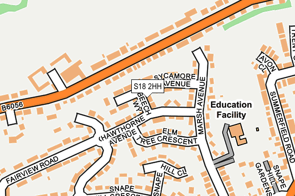 S18 2HH map - OS OpenMap – Local (Ordnance Survey)
