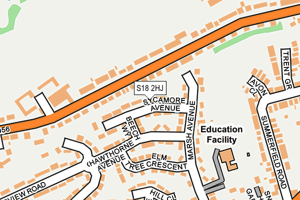 S18 2HJ map - OS OpenMap – Local (Ordnance Survey)