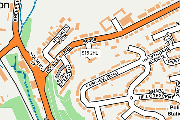 S18 2HL map - OS OpenMap – Local (Ordnance Survey)