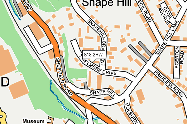 S18 2HW map - OS OpenMap – Local (Ordnance Survey)