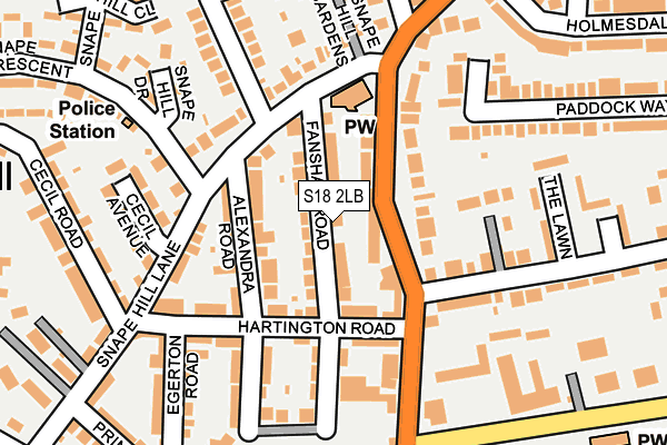 S18 2LB map - OS OpenMap – Local (Ordnance Survey)