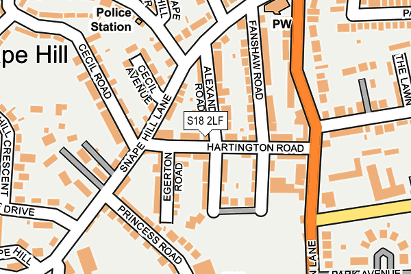 S18 2LF map - OS OpenMap – Local (Ordnance Survey)