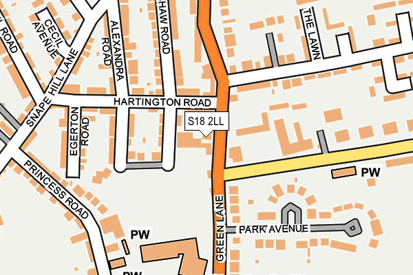 S18 2LL map - OS OpenMap – Local (Ordnance Survey)