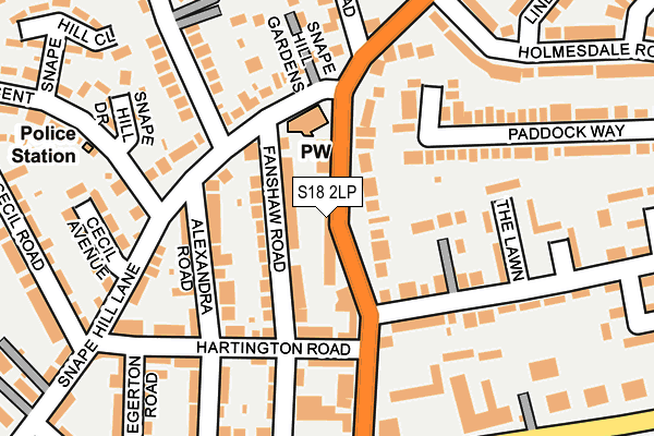 S18 2LP map - OS OpenMap – Local (Ordnance Survey)