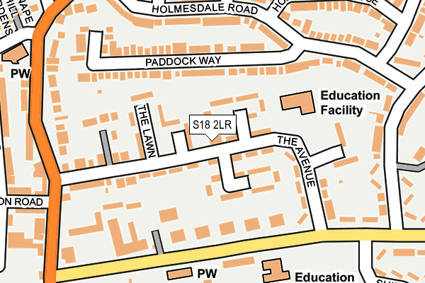 S18 2LR map - OS OpenMap – Local (Ordnance Survey)