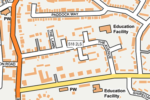 S18 2LS map - OS OpenMap – Local (Ordnance Survey)