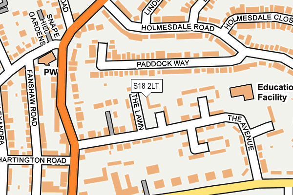 S18 2LT map - OS OpenMap – Local (Ordnance Survey)