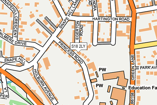 S18 2LY map - OS OpenMap – Local (Ordnance Survey)