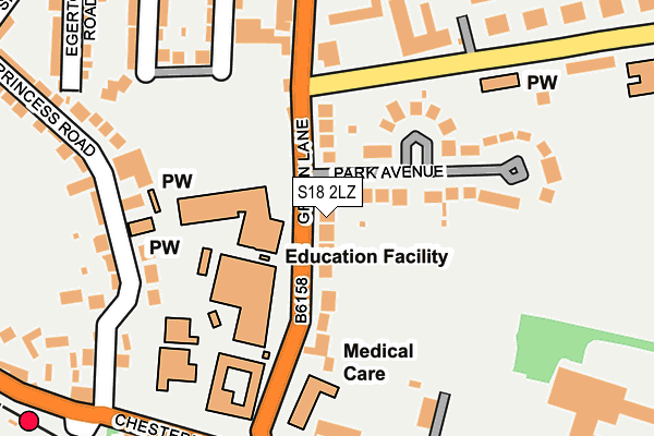 S18 2LZ map - OS OpenMap – Local (Ordnance Survey)