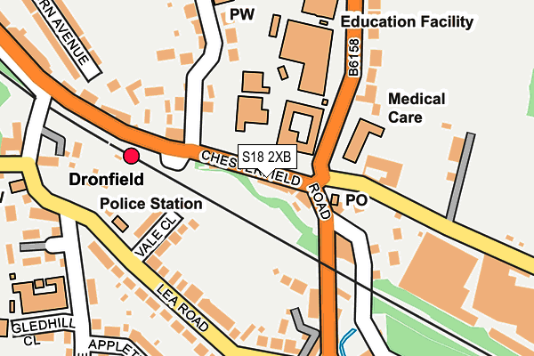 S18 2XB map - OS OpenMap – Local (Ordnance Survey)