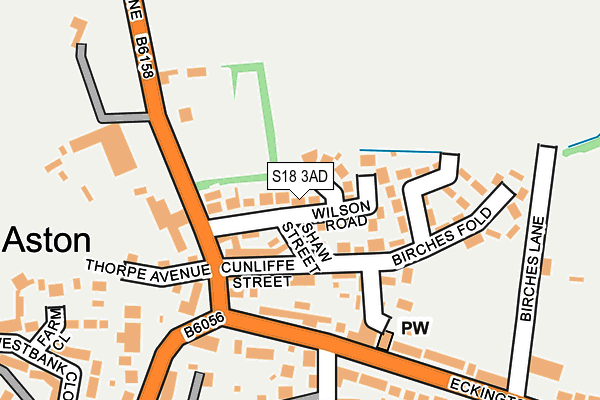 S18 3AD map - OS OpenMap – Local (Ordnance Survey)