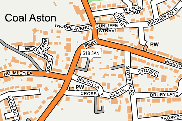 S18 3AN map - OS OpenMap – Local (Ordnance Survey)