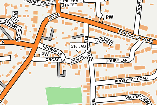 S18 3AQ map - OS OpenMap – Local (Ordnance Survey)