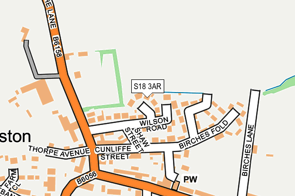 S18 3AR map - OS OpenMap – Local (Ordnance Survey)