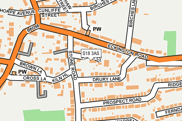 S18 3AS map - OS OpenMap – Local (Ordnance Survey)