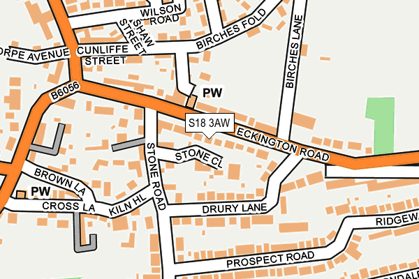 S18 3AW map - OS OpenMap – Local (Ordnance Survey)