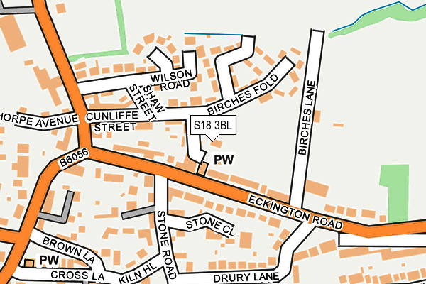 S18 3BL map - OS OpenMap – Local (Ordnance Survey)