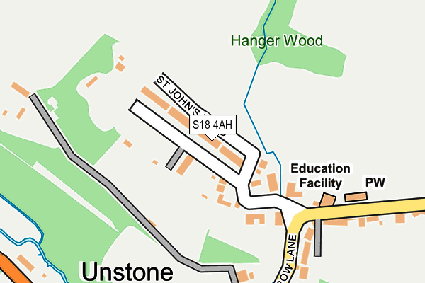 S18 4AH map - OS OpenMap – Local (Ordnance Survey)