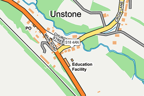 S18 4AN map - OS OpenMap – Local (Ordnance Survey)