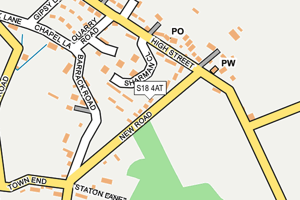 S18 4AT map - OS OpenMap – Local (Ordnance Survey)
