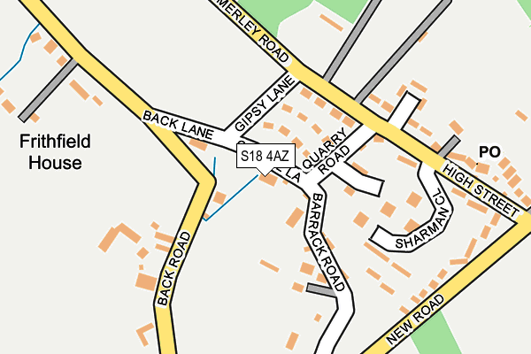S18 4AZ map - OS OpenMap – Local (Ordnance Survey)