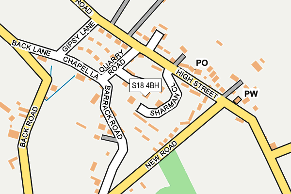 S18 4BH map - OS OpenMap – Local (Ordnance Survey)