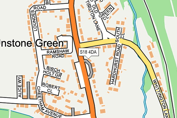 S18 4DA map - OS OpenMap – Local (Ordnance Survey)