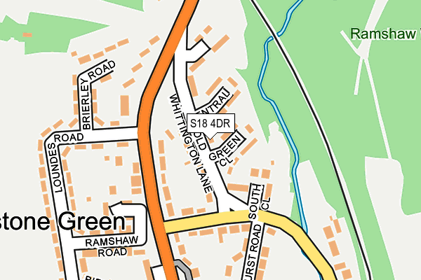 S18 4DR map - OS OpenMap – Local (Ordnance Survey)