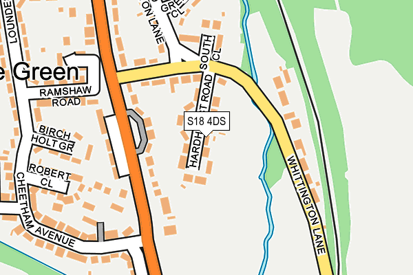 S18 4DS map - OS OpenMap – Local (Ordnance Survey)