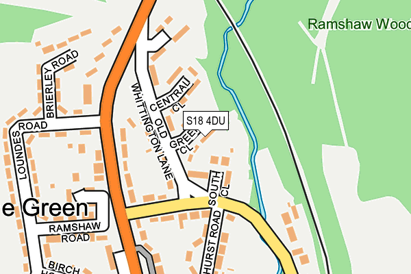 S18 4DU map - OS OpenMap – Local (Ordnance Survey)