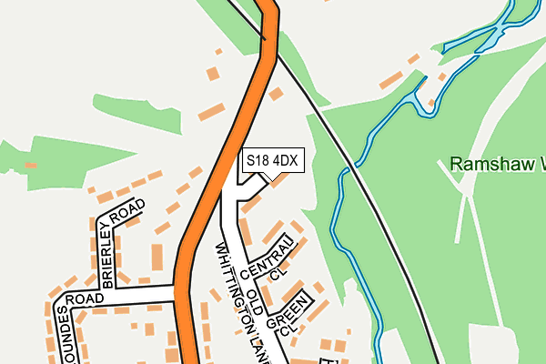 S18 4DX map - OS OpenMap – Local (Ordnance Survey)